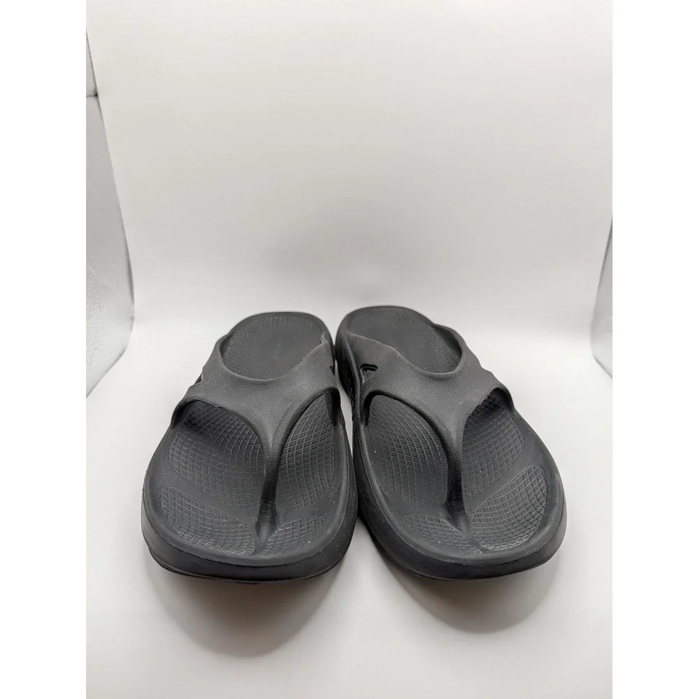OOFOS OOriginal Thong Sandal Black Mens 10 Womens 12 Recovery Flip Flops EU 43